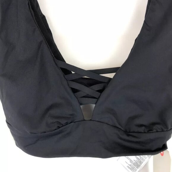 Billabong, Women’s Sol Searcher Black Bikini Top, Size Small
